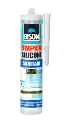 Super Silicone Sanitair Transparant Koker 300 ml Bison - Bison Super Silicone Sanitair Transparant Koker 300 ml Bison - Bison