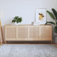 VidaXL Kastdeuren met lamellen 4 st 61,5x49,4 cm massief grenenhout - thumbnail