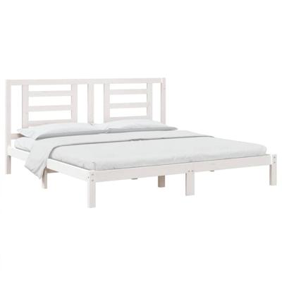 Bedframe massief hout wit 180x200 cm