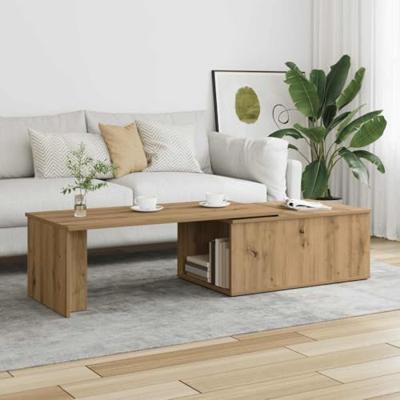 Salontafel 150x50x35 cm bewerkt hout artisanaal eikenkleur