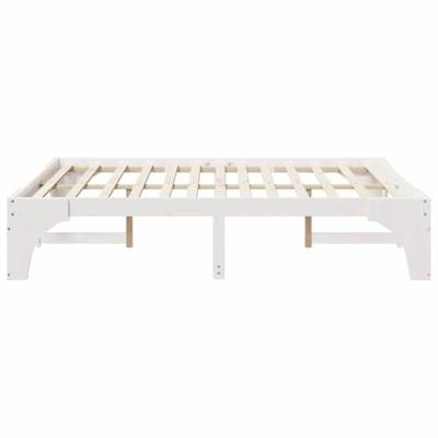 Bedframe met opslag Wit 150 x 200 cm Massief grenenhout Bedframe met opslag Wit 150 x 200 cm Massief grenenhout