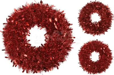 Kerstkrans Lametta Ø50cm Rood