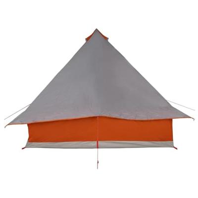 VidaXL Tipi tent met dak grijs en oranje 358 x 296 x 258 cm taft VidaXL Tipi tent met dak grijs en oranje 358 x 296 x 258 cm taft