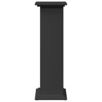 Sokkel met opbergruimte 31x30x90 cm bewerkt hout zwart - thumbnail