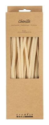 Creativ Company Chenille, l: 30 cm, dikte 6 mm, beige, 50 stuk/ 1 doos