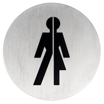 Symboolplaat gender ø75mm rvs mat