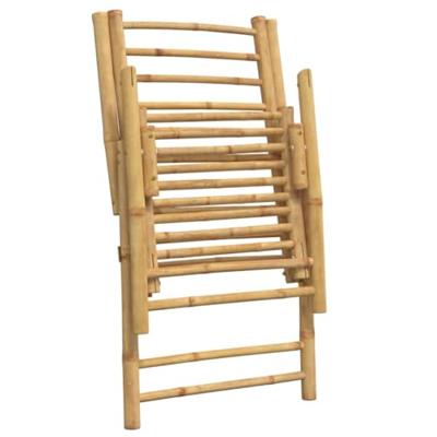 Bistrostoelen 2 st inklapbaar met kussens bamboe crmewit - thumbnail
