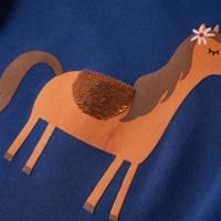 Kindershirt met lange mouwen dierenprint 128 marineblauw - thumbnail