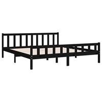 Bedframe massief hout zwart 160x200 cm - thumbnail