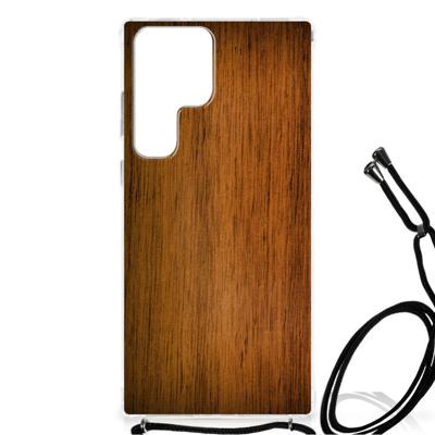 Samsung Galaxy S23 Ultra Stevig Telefoonhoesje Donker Hout Samsung Galaxy S23 Ultra Stevig Telefoonhoesje Donker Hout