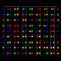 VidaXL Lichtsnoergordijn met 300 led&apos;s en 8 functies 3x3 m meerkleurig - thumbnail