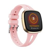 Fitbit Versa 3 & 4 / Sense 1 & 2 - Sportbandje druppel design - Large - Roze - thumbnail