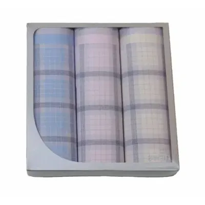 3 Stuks - Dames zakdoeken Check - Stoffen katoenen zakdoeken - Cadeau verpakking