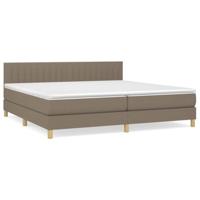 Boxspring met matras stof taupe 200x200 cm - thumbnail