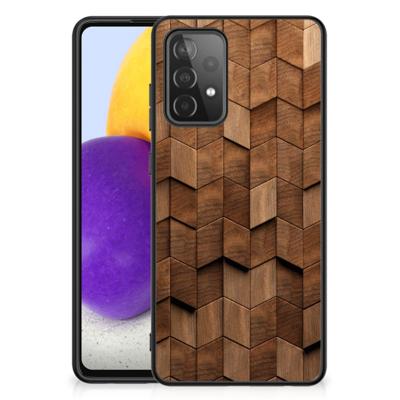 Houten Print Telefoonhoesje voor Samsung Galaxy A72 (5G/4G) Wooden Cubes Houten Print Telefoonhoesje voor Samsung Galaxy A72 (5G/4G) Wooden Cubes