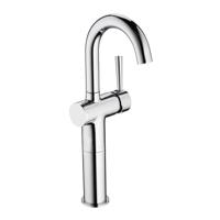 CORNWALL ééngreepsmengkraan voor wastafel opbouw, chroom hoge uitloop keramische schijven geluidsarme, verwisselbare 35 mm-cartouche flexibele metalen aansluitslangen 350 mm volgens DVGW/KTW- - thumbnail