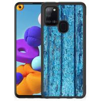 Samsung Galaxy A21s Grip Case Wood Blue - thumbnail