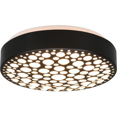 LED Plafondlamp 11W Mat Zwart. Warm Wit 3000K. Rond Kunststof