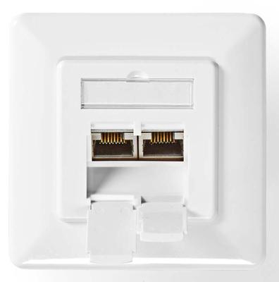 Nedis Netwerk Wanddoos | Inbouw | 2 poort(en) | CAT7 | Recht | Female | Goud Verguld | PVC | Ivoor | Doos - CCGB89260IV