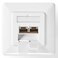 Nedis Netwerk Wanddoos | Inbouw | 2 poort(en) | CAT7 | Recht | Female | Goud Verguld | PVC | Ivoor | Doos - CCGB89260IV - thumbnail