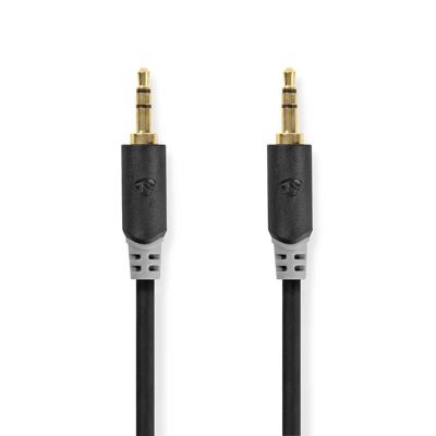 Stereo audiokabel | 3,5 mm male - 3,5 mm male | 10 m | Antraciet