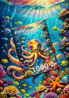 Cute Octopus Puzzel 1000 Stukjes - thumbnail
