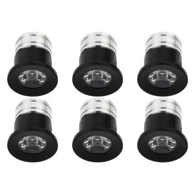 LED Veranda Spot Verlichting 6 Pack - Velvalux - 3W - Warm Wit 3000K - Inbouw - Rond - Mat Zwart - Aluminium - Ø31mm