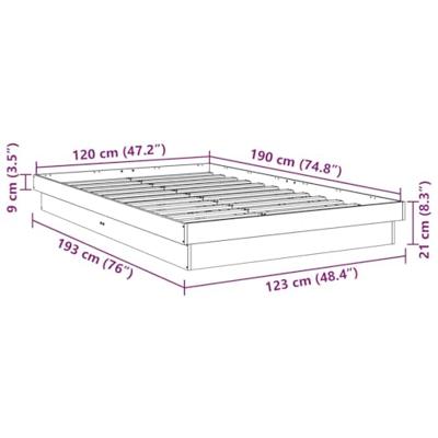 Bedframe zonder matras 120x190 cm massief hout eiken
