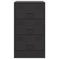 Nachtkastjes 2 st 34,5x39x62 cm staal zwart - thumbnail