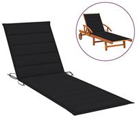 VidaXL Ligbedkussen 200x50x3 cm oxford stof zwart - thumbnail