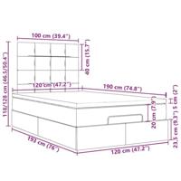 Ottoman bed met matrassen 120x190cm fluweel donkergrijs - thumbnail