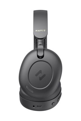 havit H655BT Hybride actieve ruisonderdrukkende hoofdtelefoon voor vliegtuigreizen, draadloze over-ear bluetooth-hoofdtelefoon, 76H speeltijd, Hi-Res Audio, Super Bass via app, 5 microfoon voor