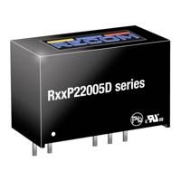 RECOM R05P22005D DC/DC-converter 5 V -5 V, 20 V -0.2 A 2 W Aantal uitgangen: 2 x Inhoud 1 stuk(s) - thumbnail