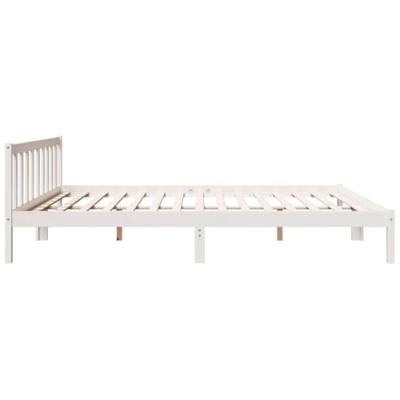 Bedframe extra lang zonder matras grenenhout wit 180x220 cm