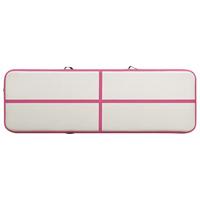 VidaXL Gymnastiekmat met pomp opblaasbaar 300x100x20 cm pvc roze - thumbnail