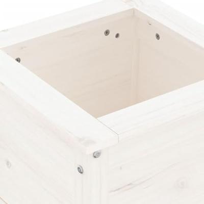 VidaXL Plantenbak 40x40x39 cm massief grenenhout wit