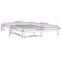Bedframe massief grenenhout honingbruin 200x200 cm - thumbnail