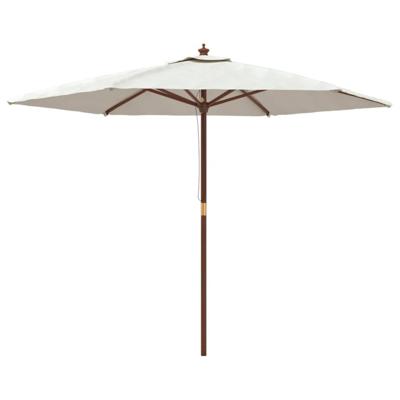 VidaXL Parasol met houten paal 299x240 cm zandkleurig