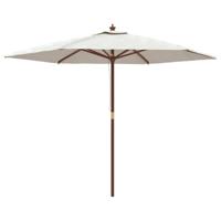 VidaXL Parasol met houten paal 299x240 cm zandkleurig - thumbnail