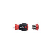 Wiha 380102 Schroevendraaier met bitmagazijn magnetisch Phillips, Pozidriv met 6 bits, Stubby, 1/4" - 33740 - thumbnail