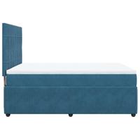 Boxspring met matras fluweel blauw 140x200 cm - thumbnail