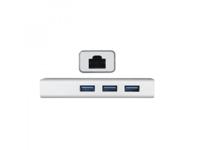Approx APPC07GHUB Hub met 3 poorten USB 3.0 en een RJ-45-poort, zilverkleurig - thumbnail