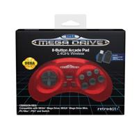Retro-Bit SEGA Mega Drive 8-Button 2.4G Wireless Controller (Crimson Red) - thumbnail