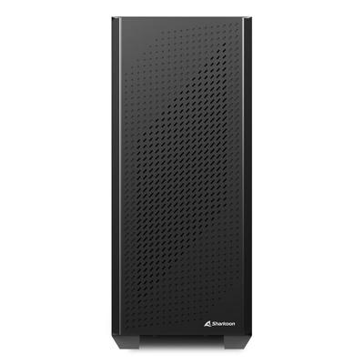 Sharkoon vs9 rgb black midi tower behuizing (zwart | 2x usb-a | 1x usb-c | rgb | tempered glass)