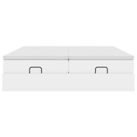 Ottoman bed met matrassen 160x200cm kunstleer wit - thumbnail