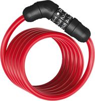 Abus cijfer spiraal kabelslot 150cm rood - thumbnail