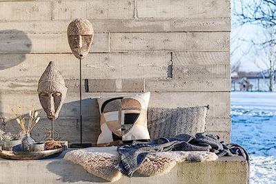 J-Line wanddecoratie figuur Abstract Alabasia - hout - grijs