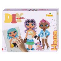 Hama midi strijkkralenset gift box - fashion girls, 4000st. - thumbnail