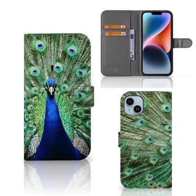 iPhone 15 Plus | Telefoonhoesje | Met pasjeshouder | Pauw iPhone 15 Plus | Telefoonhoesje | Met pasjeshouder | Pauw