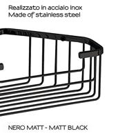 Hoekdraadmand Sapho Smart 20x8x15.1 cm Mat Zwart Sapho - thumbnail